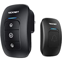 TECKNET Timbre inalámbrico-Timbre de Puerta con Indicadores LED- Resistente al Agua- 32 Melodías- Alcance a 250m- 4…